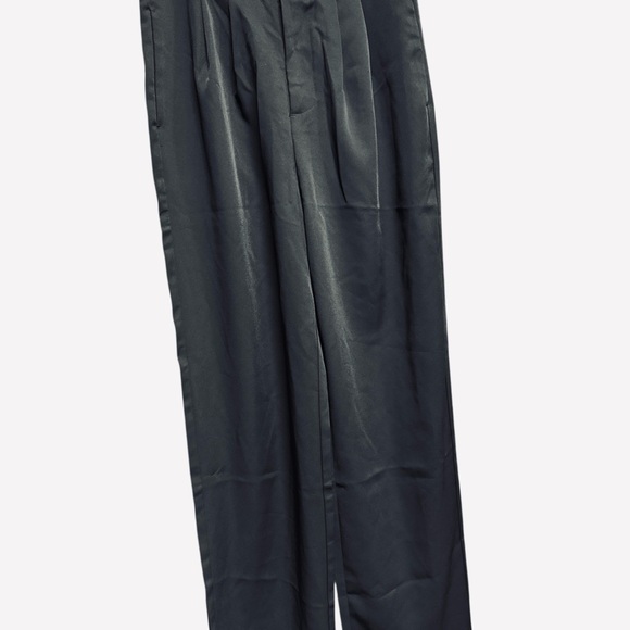 Halara High Waist Black Wide Leg Pleated Trousers Chic Elegance Stretch M - Picture 5 of 7